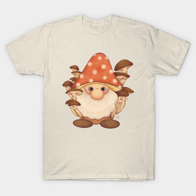 Cute Woodland Mushroom Gnome T-Shirt by OhMyStarling